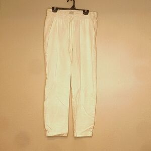 J.crew whitelinen pants size 0 women's